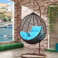 Chaise suspendue d'extérieur élégante en rotin PE pour adultes - Design rustique pour cour