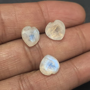 3 Pcs Natural Rainbow Moonstone 9x9mm Heart Shape Facet 6.95 Cts Lot Iroc Sales Moonstone with Fire Loose Gemstones Cut US $6.35 - Product Image 5