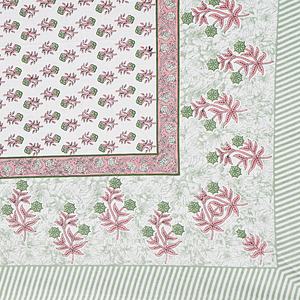 Luxury <b>Pink</b> Floral Animal Leaves 200TC Cotton <b>Double</b> Bed Sheet Set Indian Traditional Print Soft Breathable <b>Bedding</b> Linens Home - Product Image 4