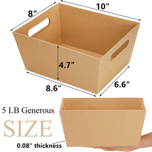 Boîte en papier de Noël personnalisée par le fabricant, <span class=keywords><strong>panier</strong></span>-cadeau pour fruits, plateau de marché pour emballages cadeaux, <span class=keywords><strong>panier</strong></span> en carton kraft - Product Image 3