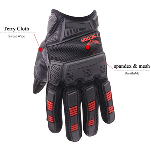 Guantes mecánicos de trabajo con logotipo personalizado, protectores de mano de piel sintética para conducir, color negro - Product Image 1