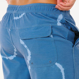 กางเกงขาสั้นชายหาดฤดูร้อนสำหรับผู้ชาย ผ้าโพลีเอสเตอร์ 100% สไตล์เซิร์ฟ ลายเรียบ ผ้าแคนวาสถัก ทรงกลาง บริการขายส่งและรับผลิตแบบ OEM - Product Image 5