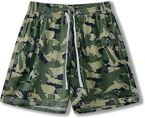 Pantalones Cortos Deportivos de Malla Ecológica con Estampado Gráfico para Hombre, Moda Casual, Frescos para Verano, Estilo Urbano, para Baloncesto - Product Image 1