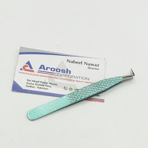 Alta calidad profesional 90 grados Ombre puntiagudo Acero inoxidable diamante agarre extensión de pestañas pinzas logotipo personalizado al por mayor - Product Image 6