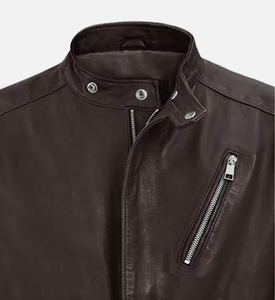 Stylish <b>Black</b> Winter <b>Men's</b> Leather <b>Jacket</b> in All Sizes with Custom Logo and Zipper Private Label - Product Image 4