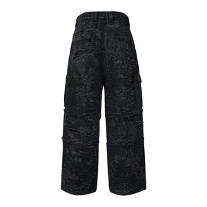 Personalizado Nueva Moda Casual Slim Fit Recubierto Multi-Bolsillo Recto Desgastado Destruido Baggy Doble Capa Cargo Jeans Pantalones Cintura - Product Image 4