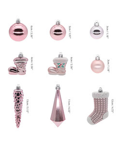Ornements d'arbre de Noël roses magnifiquement faits à la main Décoration Ornements de Noël assortis Nativité Ensemble d'ornements d'arbre de Noël - Product Image 5