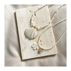 Auténtico collar de concha de mar con aspecto minimalista, joyería de moda sostenible para mujeres, marcas de ropa de playa y boutiques costeras - Product Image 2