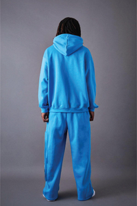 Conjunto de Sudadera con Capucha y Pantalones Deportivos Plisados de Algodón 100% Personalizable con Logotipo, Estilo Urbano Unisex - Product Image 5