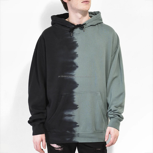 Sudadera con Capucha de Algodón de Alta Calidad con Diseño Chimera y Tinte Dividido, Contraste de Color, Costuras Reforzadas y Hombros Caídos - Product Image 1