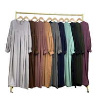 Fabricant pakistanais turquie dubaï modeste Abaya Cardigan 2024 élégant couleur unie doux crêpe ample longue Maxi Abaya femmes robe