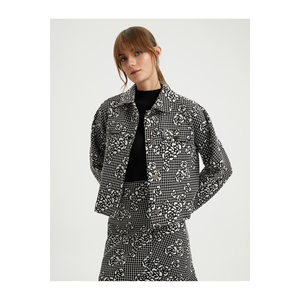 Veste en coton mélangé tricoté à motifs pour femmes, provenant de Turquie - Product Image 4