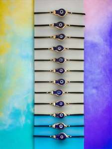 Bracelets en macramé variés avec des perles œil porte-bonheur - Product Image 3