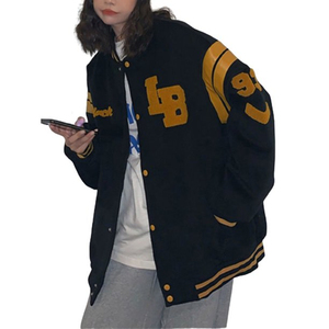 Venta caliente nuevo elegante bordado mangas de cuero Letterman chaqueta mujer Casual chaqueta de béisbol de alta calidad 2025 - Product Image 2
