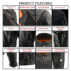 Veste de moto en cuir pour hommes Meilleur matériel à prix raisonnable Veste de moto en cuir pour hommes - Product Image 5