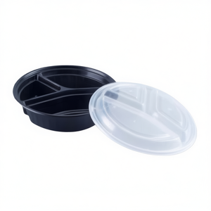 กล่องเก็บอาหารทรงกลม PP ขนาด 48 ออนซ์ พร้อมช่องแบ่ง 3 ช่อง - Product Image 2