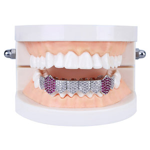 Grillz con Micro Pavé di Zirconia Cubica Effetto Ghiaccio - Product Image 1