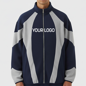 Sweat-shirt de qualité supérieure en molleton 100% coton, avec panneaux colorés et surpiqués, col montant, respirant et tendance - Product Image 4