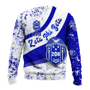 Sweat-shirt à col rond brodé Zeta Phi Beta Blue Sorority 1920 pour femme, pull grec - Product Image 2
