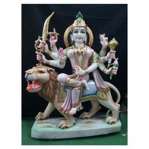 รูปปั้นหินอ่อนสีขาว Durga Mata ทำด้วยมือรูปปั้นหินระดับพรีเมียมทำด้วยมือขนาด12นิ้ว - Product Image 1