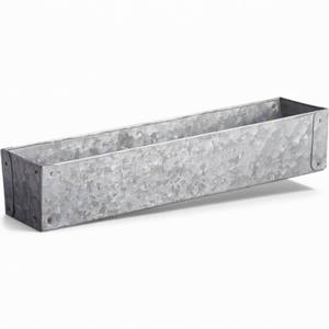 Long Rectangular Galvanized Metal Planter <b>Troughs</b> with Rustic Black Handles and Rolling Wheels - Product Image 6