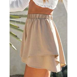 Pantaloncini da donna a vita alta in cotone con volant a strati, traspiranti, taglia XS, con logo personalizzato e decorazioni a fantasia - Product Image 2