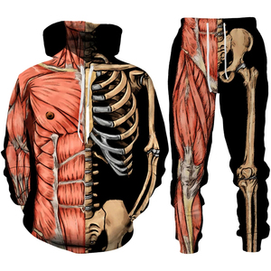 Sudadera con Capucha de Felpa Gruesa de Alta Calidad, Estilo Oversize, con Estampado de Huesos, Personalizable, 400 Gramos, Mezcla de Algodón, para Hombre - Product Image 1