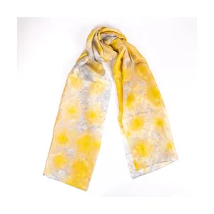 The Best Selling In Korea Outstanding quality utilizing Korean traditional dyeing Hussibidan Silk Scarf (Yellow)