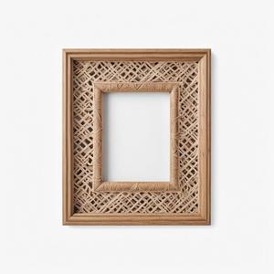 Trendy Weave Pattern Wall <b>Mounted</b> Picture <b>Frame</b> 9.5" X 7.5" Wholesale Price Decorative Rattan <b>Frame</b> for Photos - Product Image 5