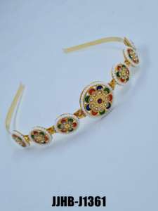 Premium Rajputi Hair Band Bijoux ethniques pour femmes Idéal pour les occasions de mariée, de mariage, de fête et de festival Vente en gros de haute qualité - Product Image 2