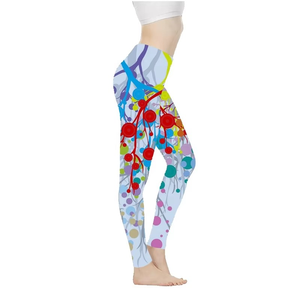Mallas de gimnasio de cintura alta personalizadas para mujer tela de punto transpirable sin costuras diseño sublimado con colocación de logotipo - Product Image 1