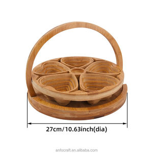 NUT CRAVINGS Gourmet Collection Réutilisable Plateau En Bois Ruban Boîtes De Rangement Bacs Carré Alimentaire Cadeau Panier Fête Des Pères En Bois Sculpté - Product Image 5