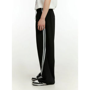 กางเกงวอร์มทรงตรงสไตล์วินเทจ ยูนิเซ็กซ์ ทรงหลวม ใส่สบาย ผ้าฝ้าย ทรงขาบาน กางเกงวอร์มลายทางสำหรับผู้ชาย - Product Image 4