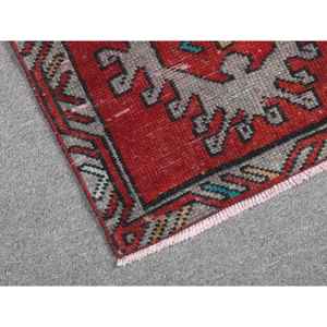 พรมตุรกีขนาด 1.5x3.1 ฟุต พรมวินเทจ พรมสีแดงล้วน ทำจากขนสัตว์ - Product Image 5