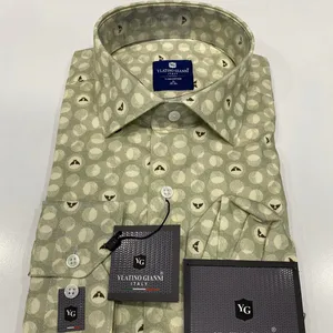 Venta caliente venta al por mayor de fábrica slim ropa de trabajo de diseño personalizado de impresión formal superior de los hombres de negocios vestido digital