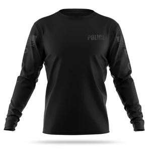 Camisetas de hombre lisas negras que absorben la humedad, camisetas de manga larga con logotipo de diseño personalizado para hombre - Product Image 1