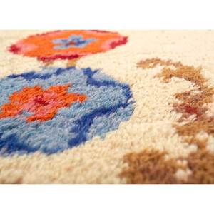 Pechino Gold Hand Knotted Wool <b>Large</b> Area Rug Paem-349 Classic Floral Abstract Design for Home Bedroom Hallway-Jute Kiltim Style - Product Image 3