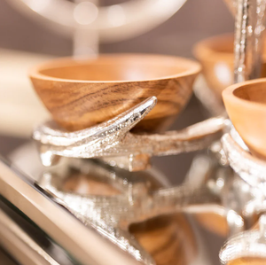 ชามไม้เขากวางโลหะตั้งโต๊ะสำหรับตกแต่งโต๊ะแต่งงานผลไม้ของหวานผลไม้แห้งผลไม้เสิร์ฟบนโต๊ะอาหารในบ้านห้องครัว - Product Image 3