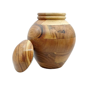 Urne de cercueil en bois faite à la main avec couvercle fileté Urne funéraire de crémation en gros commémorative personnalisée du Vietnam - Product Image 3