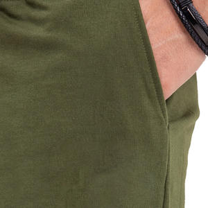 Pantalones cortos de verano de alta calidad para hombre, algodón transpirable, cintura media, cierre de cordón con bolsillos, decoración, patrón sólido - Product Image 2