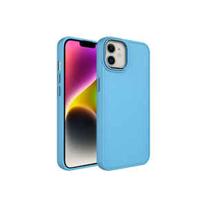 Coque Netzy Sierra Blue Silicone SAFRA Luna pour iPhone 12 avec cadre et boutons en métal - Product Image 1