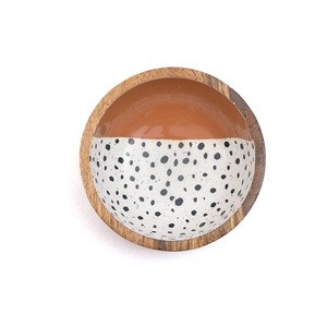 Ensaladera decorativa de madera con esmalte de hoja de diseño impreso personalizable, juego de vajilla de madera de mango multiusos - Product Image 5