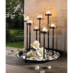 Bougeoir pilier en métal et bois nouveauté pour église maison salle à manger vaisselle décoration centres de table - Product Image 4