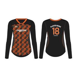 Meilleure vente T-shirt de volley-ball à manches longues imprimé par sublimation de qualité de luxe pour les femmes uniforme en polyester respirant - Product Image 3