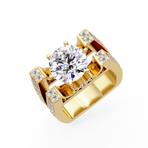 Bagues audacieuses en argent sterling 925 avec diamants de laboratoire ronds, anneau en V unisexe, 5,00 carats, certifiées IGI, pour fiançailles, du fabricant - Product Image 3
