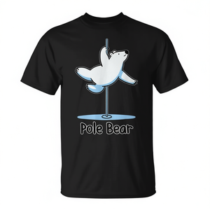 Camiseta con diseño de juego de palabras de animales, oso polar bailando en barra, diseño promocional genial - Product Image 2