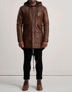 Chaqueta Bomber de Cuero Personalizada Unisex con Cuello Alto Impermeable para Hombre - Product Image 3