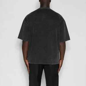 Camisetas lavadas 2025 de alta calidad para hombres, camisetas de manga corta lavadas con ácido 100% de algodón personalizadas para hombres - Product Image 2