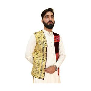 เสื้อโค้ทเอวอัฟกานิสถานดีไซน์เนอร์สำหรับผู้ชายเสื้อแจ็กเก็ตปักลายสไตล์ชนเผ่าสำหรับงานเลี้ยงเจ้าบ่าวการชุมนุมแบบดั้งเดิม - Product Image 5