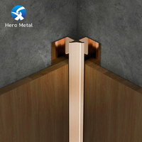 Profilé en aluminium métallique moderne sur mesure pour coins intérieurs de carrelage, idéal pour les villas (vente en gros)